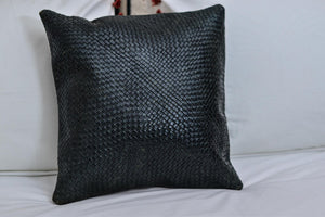Coussin en 100% cuir noir