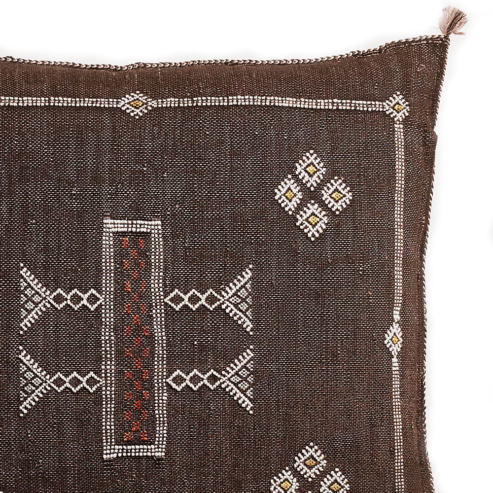 Coussin en soie de cactus marron