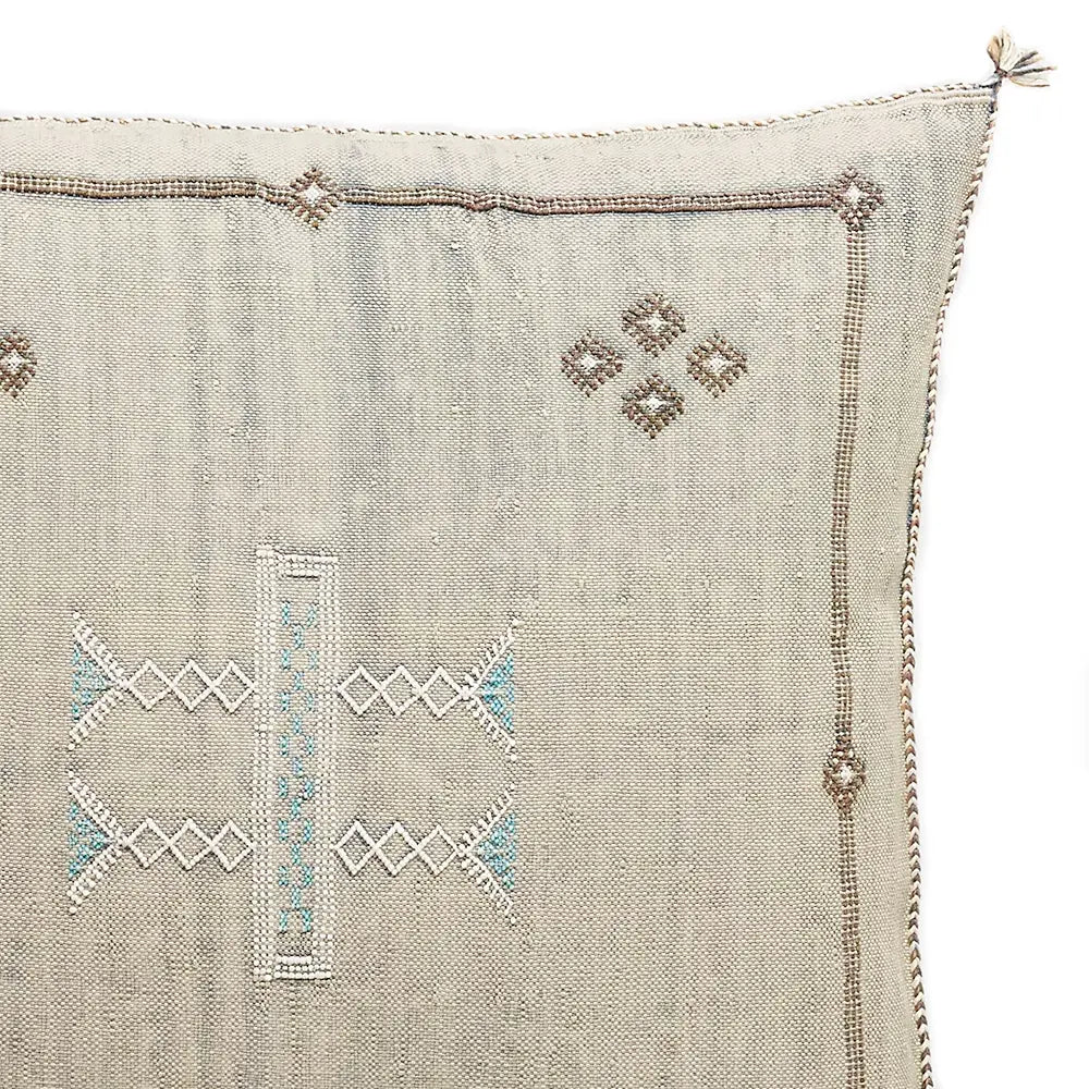Coussin en soie de cactus "Sabra" gris