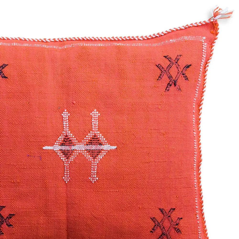 Coussin en soie de cactus "Sabra" orange