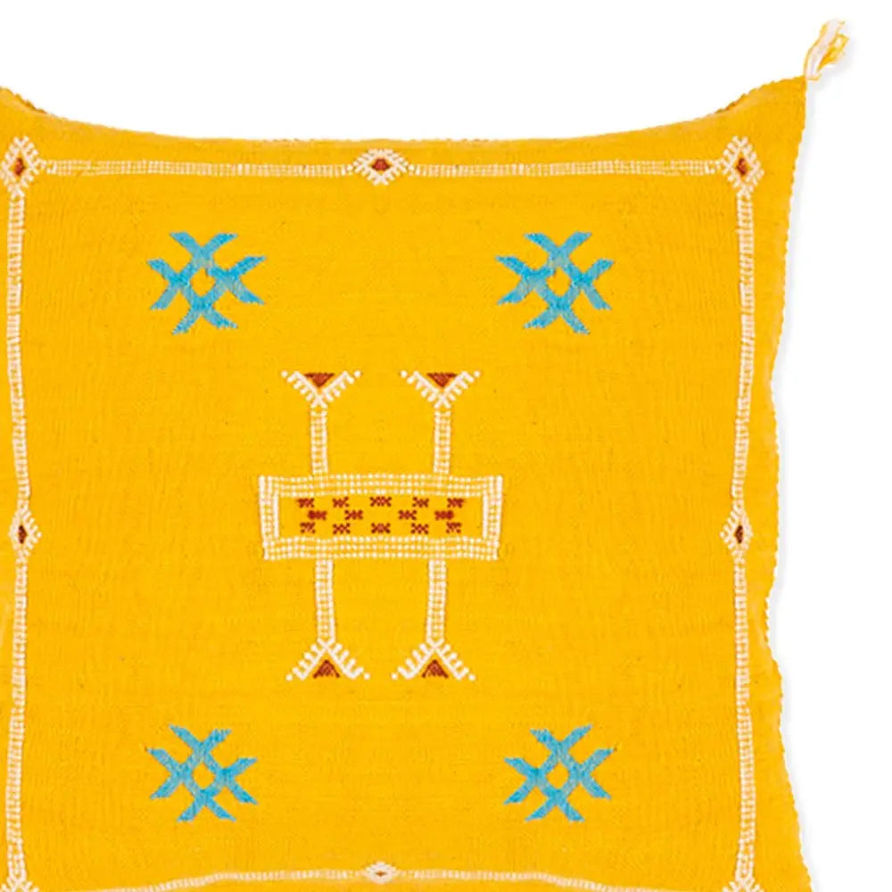 Coussin en soie de cactus "Sabra" jaune