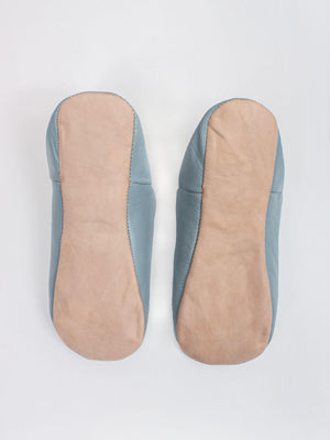 babouches marocaines souples gris semelles en cuir naturel