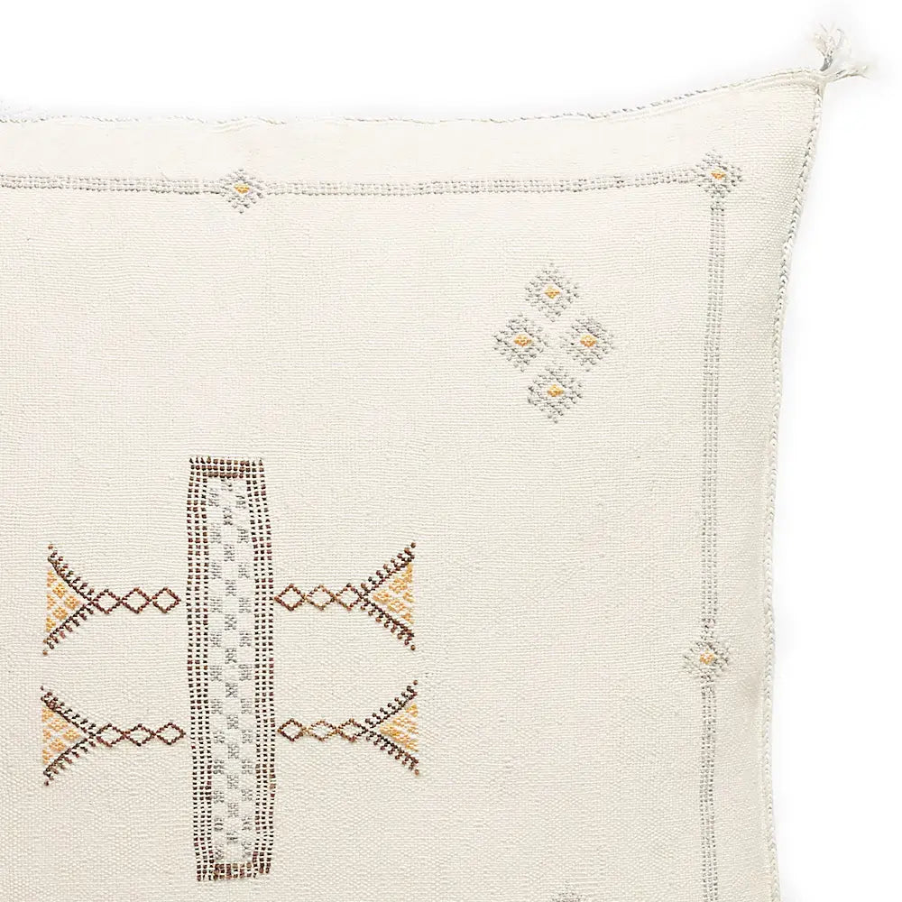 Coussin en soie de cactus "Sabra" blanc
