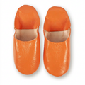 Babouche en cuir souple orange