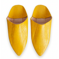 Babouches pointues en cuir jaune pour hommes