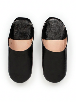 Babouches souples noir en cuir
