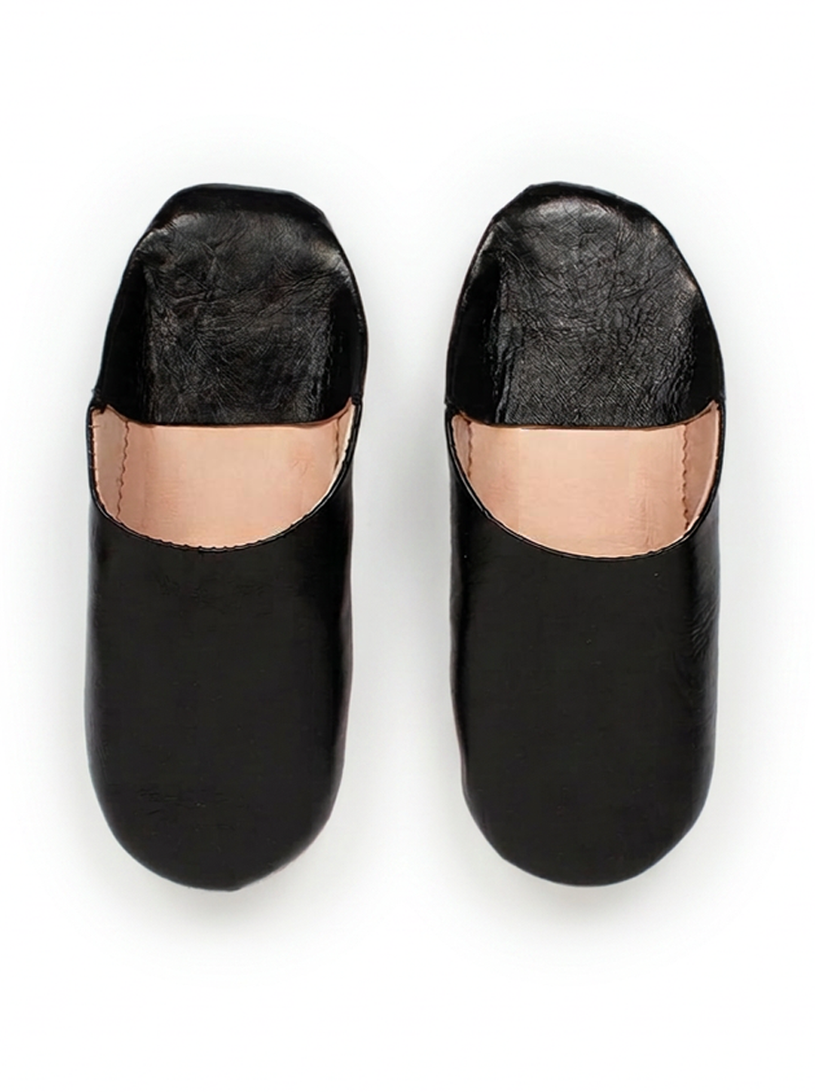 Babouches souples noir en cuir