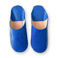 Babouche souple en cuir bleu