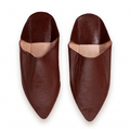 Babouches pointues homme en cuir marron