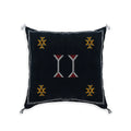 Coussin en soie de cactus "Sabra" noir