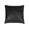 Coussin en cuir véritable tressé noir