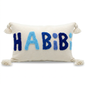 HABIBI Embroidered Cushion Blue