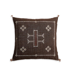 Coussin en soie de cactus marron