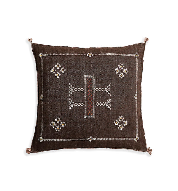 Coussin en soie de cactus "Sabra" marron