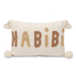 Coussin Brodé HABIBI beige