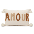 Coussin brodé AMOUR beige
