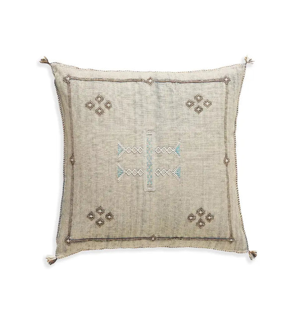 Coussin en soie de cactus "Sabra" gris