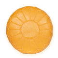 Pouf marocain en cuir fait main moutard
