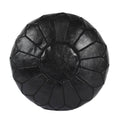 Pouf marocain en cuir fait main noir