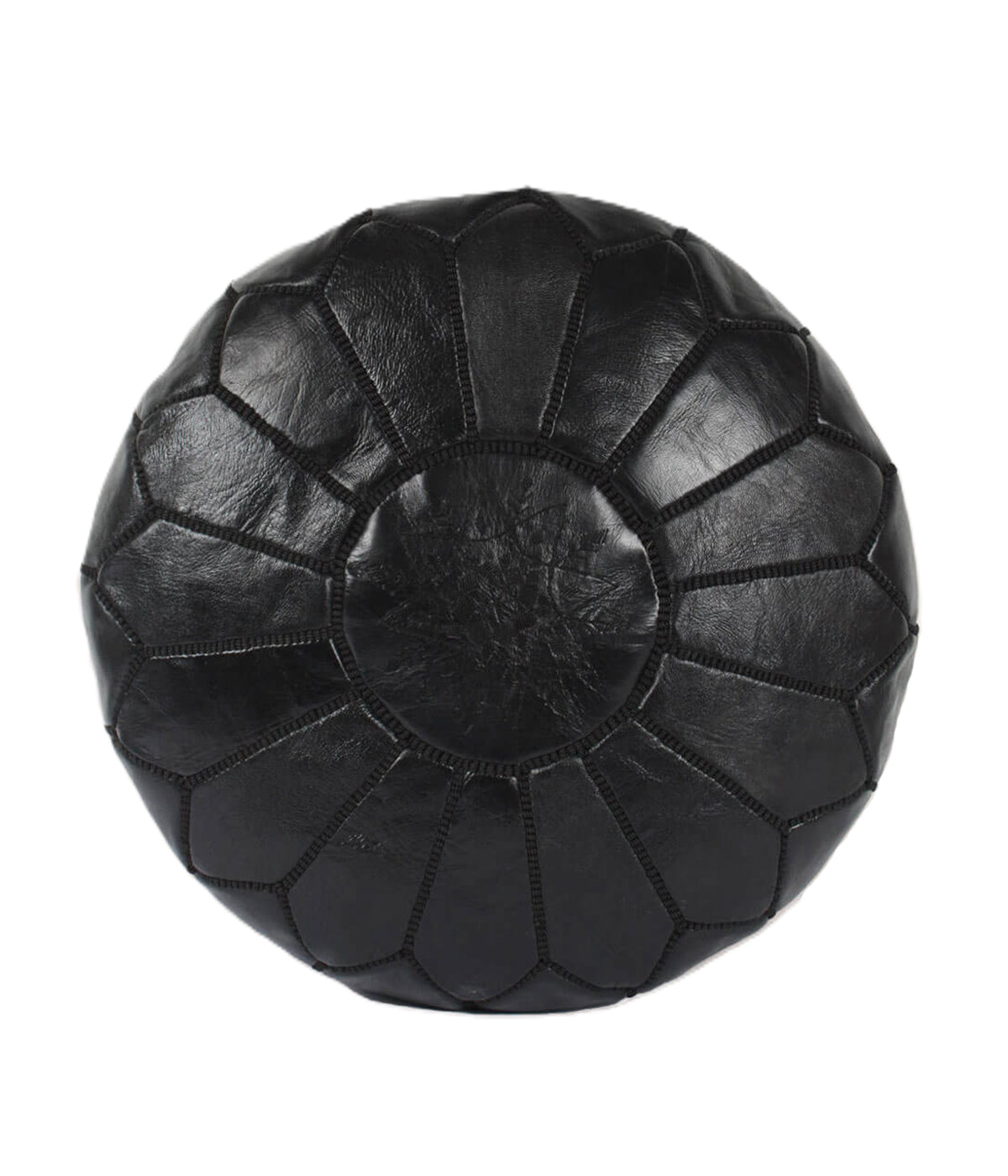 Pouf marocain en cuir fait main noir