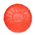 Pouf marocain en cuir fait main orange