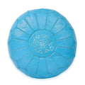 Pouf marocain en cuir fait main turquoise