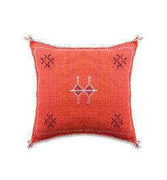 Coussin en soie de cactus orange