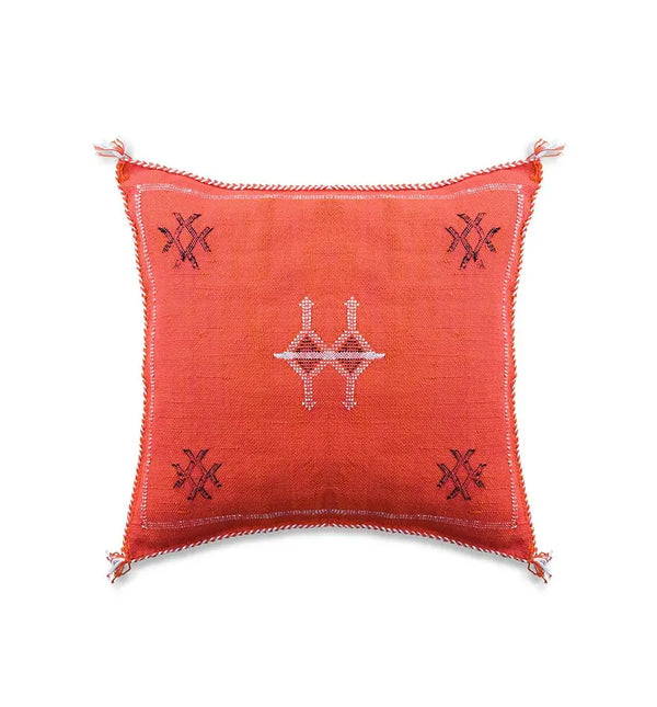 Coussin en soie de cactus "Sabra" orange