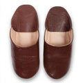 Babouche souple en cuir marron