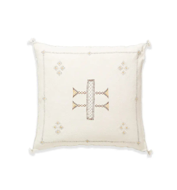 Coussin en soie de cactus "Sabra" blanc